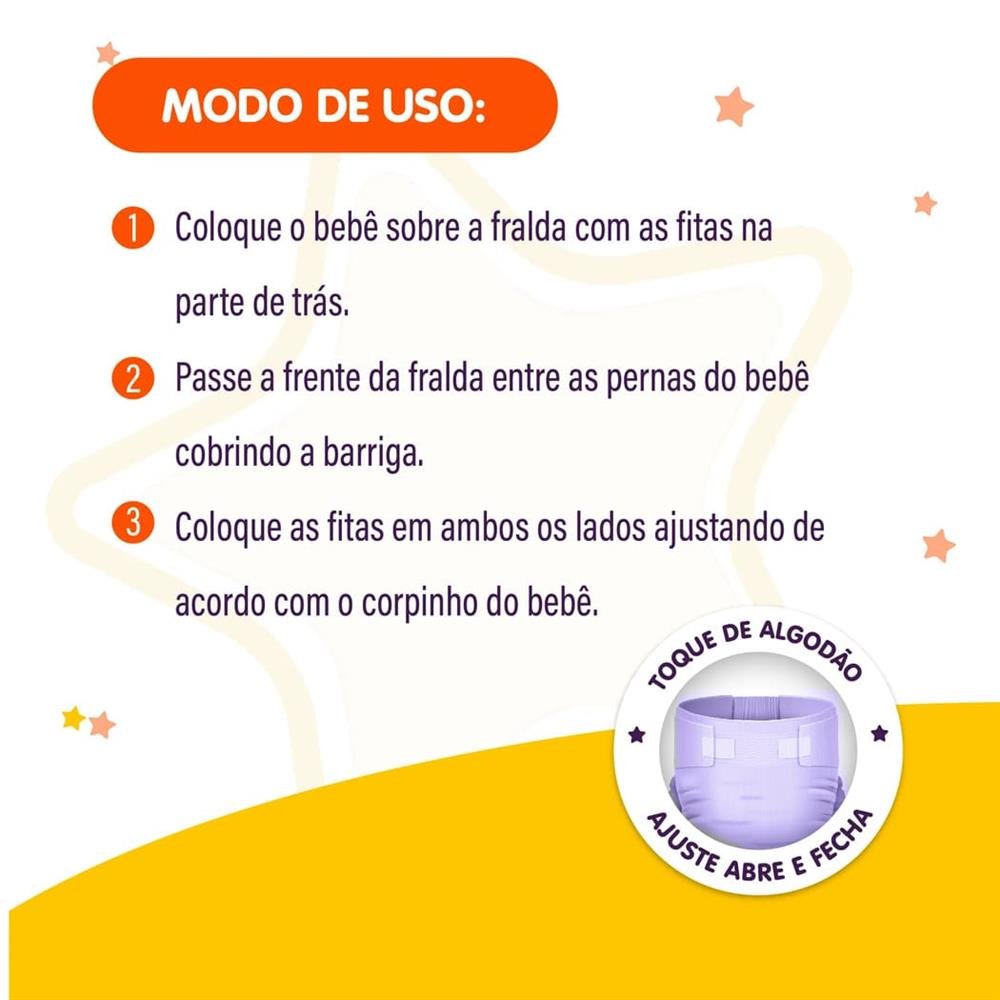 Fralda Descartavel Infantil Piquitucho Mega G Com 30 Unidades