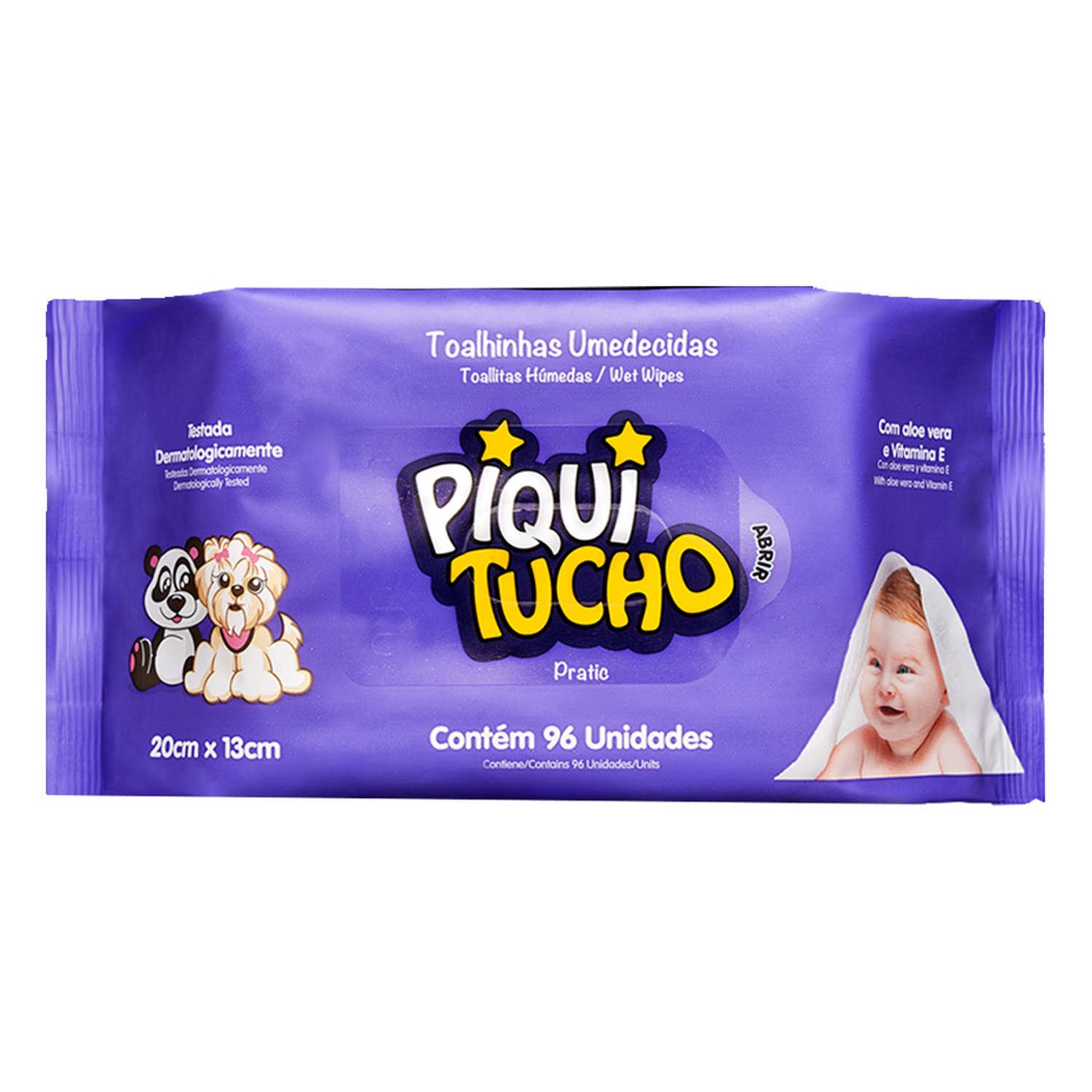 Toalhas Umedecidas Piquitucho Pratic - Pacote com 96 Toalhas
