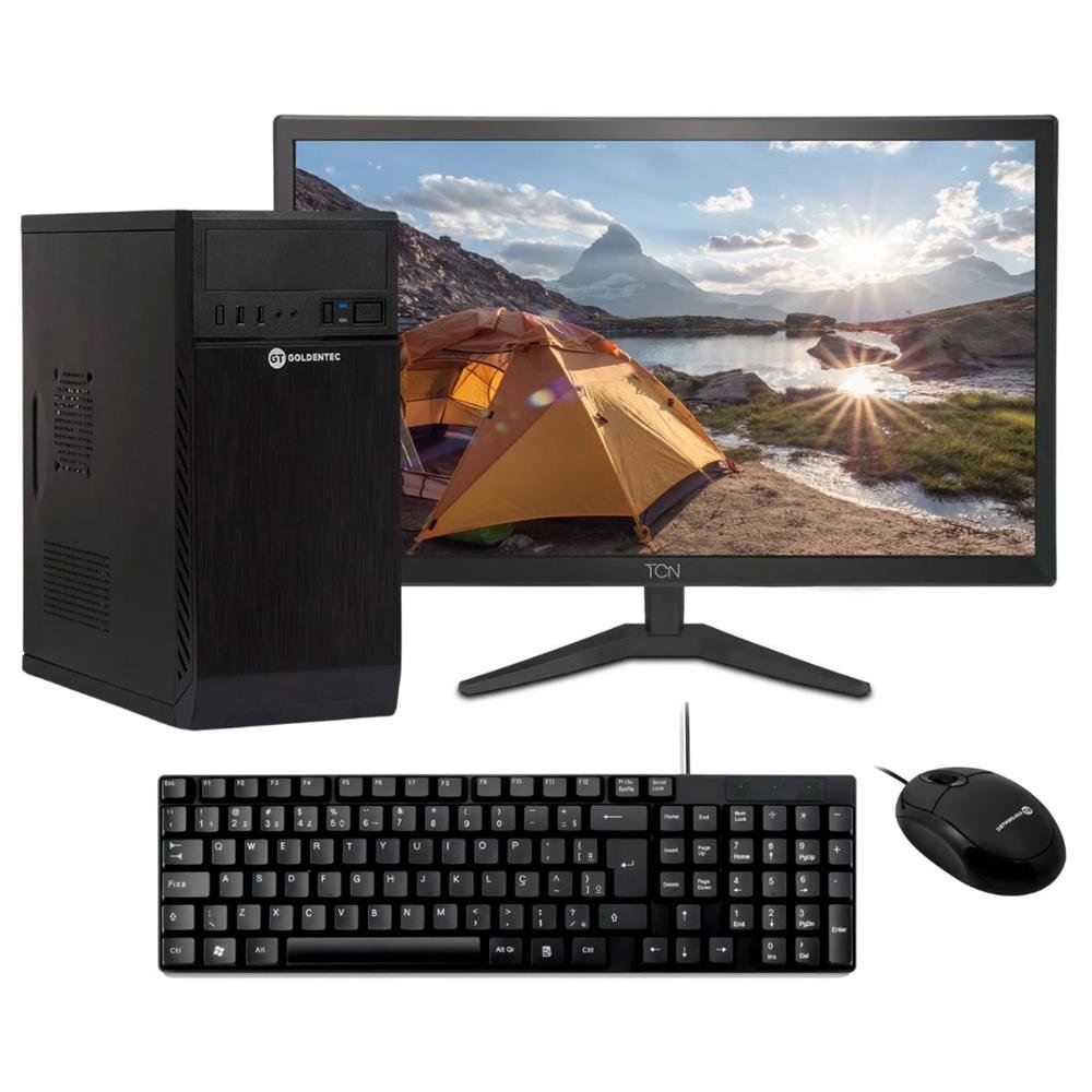 Kit Computador I3 2G 4G, Ssd 120, Monitor 19,Teclado E Mouse | Goldentec