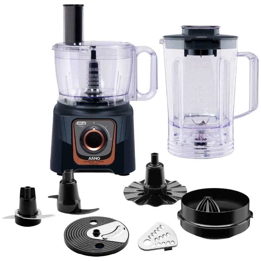 Multiprocessador Arno MP72 Multichef 700W - 24 Funções, 2 Velocidades, Preto, 220V