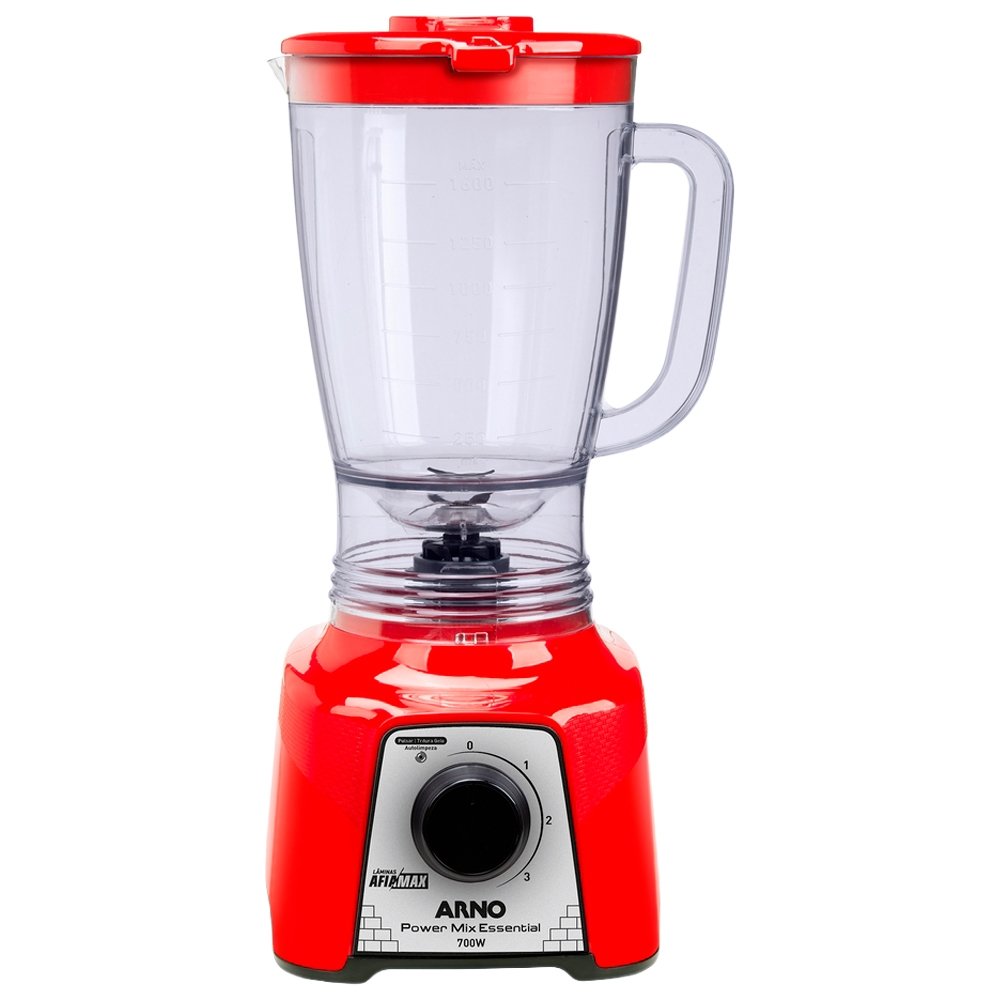 Liquidificador Arno LQ18 San Cristal 3 Velocidades + Pulsar 700W - Power Mix Essential, 2,4 Litros Vermelho, 220V