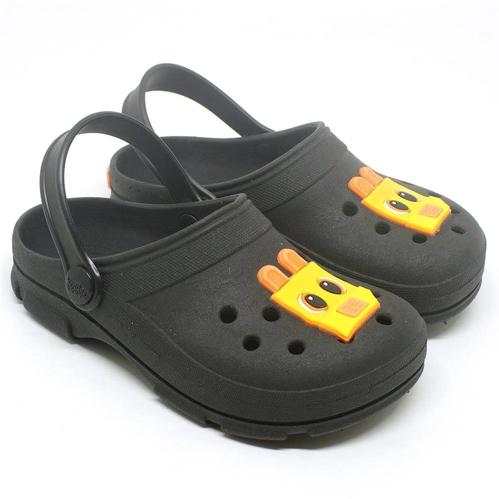 Babuche Infantil Kinder Chip 230021 Preto/Preto - Grade Com 12 Pares