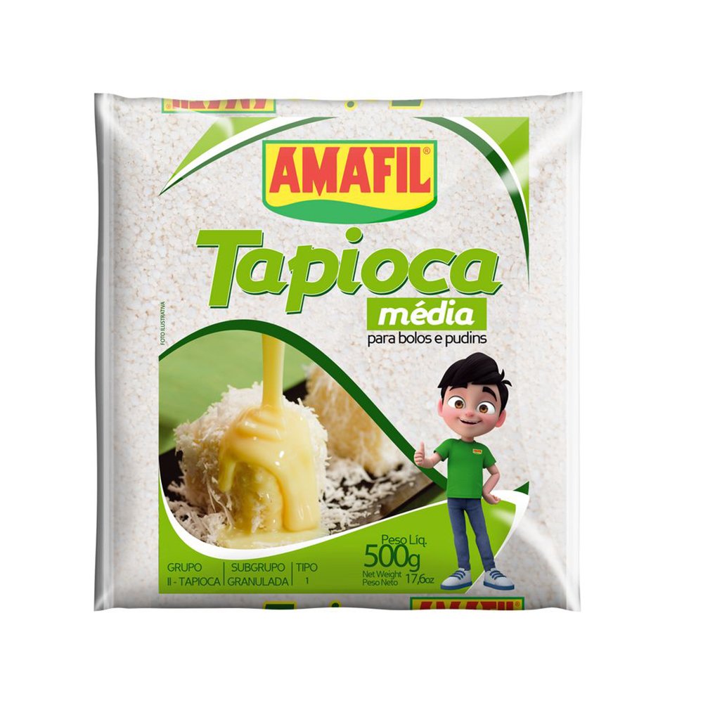 Farinha De Tapioca Amafil Media 500Gr - Embalagem 20X500 Gr