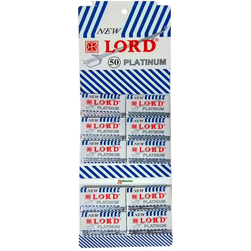 Lamina De Barbear Lord Platinum Inox Com 5 Laminas - Embalagem 10X5 Unidades