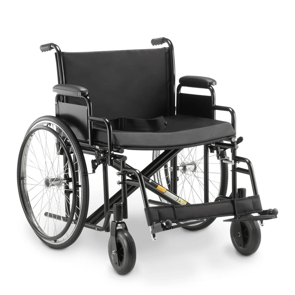 Cadeira De Rodas Dobrável Para Obeso 180 Kg Assento 62 Cm D500 Dellamed