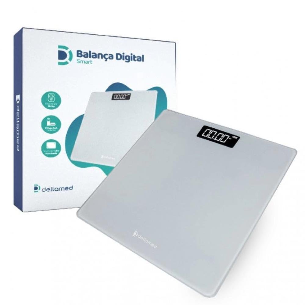 Balança Digital Smart Corporal Tela Led Até 180Kg Dellamed