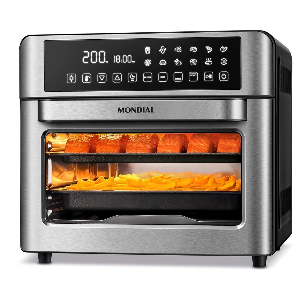 Fritadeira Air Fryer Forno Oven Digital 25L, Mondial, Preto/Inox, 2000W, 110V - Afo-25L-Bi
