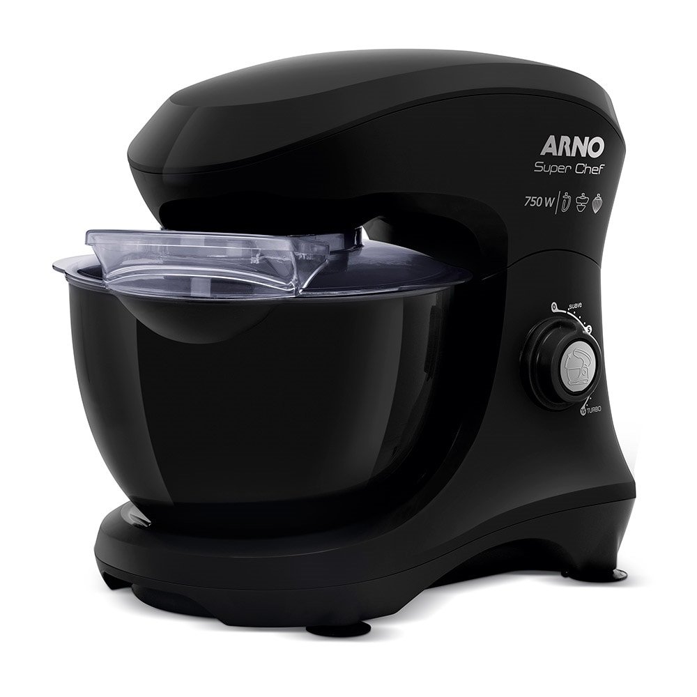 Batedeira Planetária Arno Super Chef KM01 15 Velocidades, 750W, Preta, 220V
