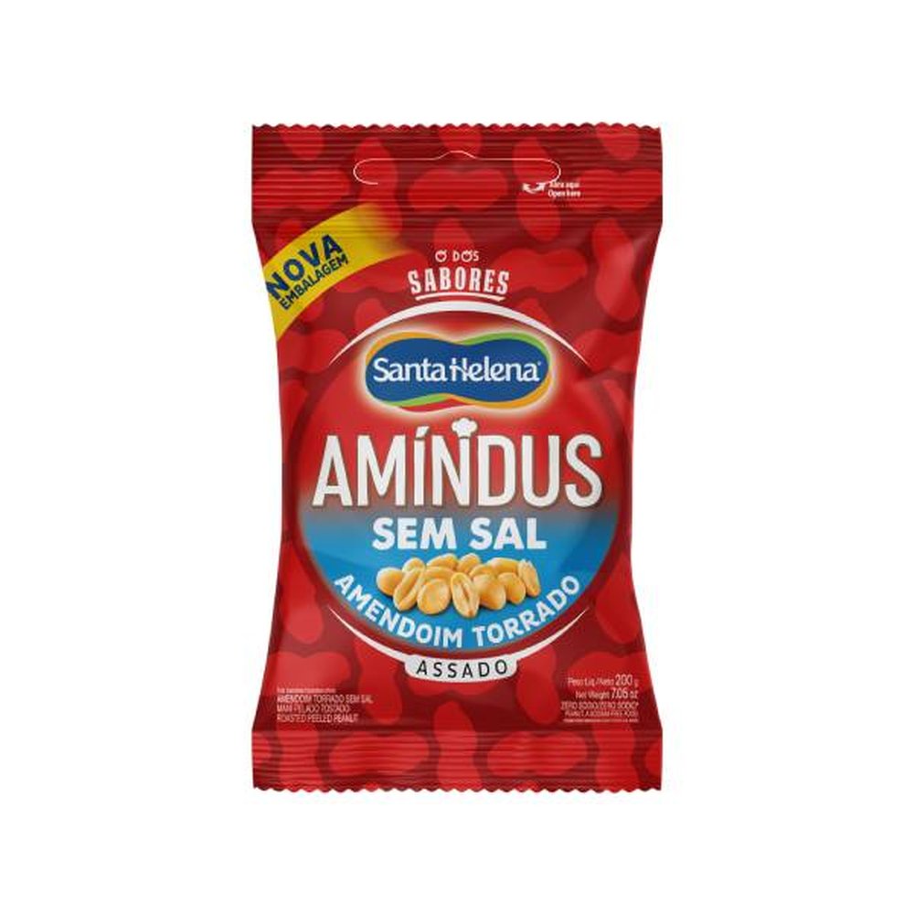 Amindus Amendoim Sem Pele Sem Sal 200G