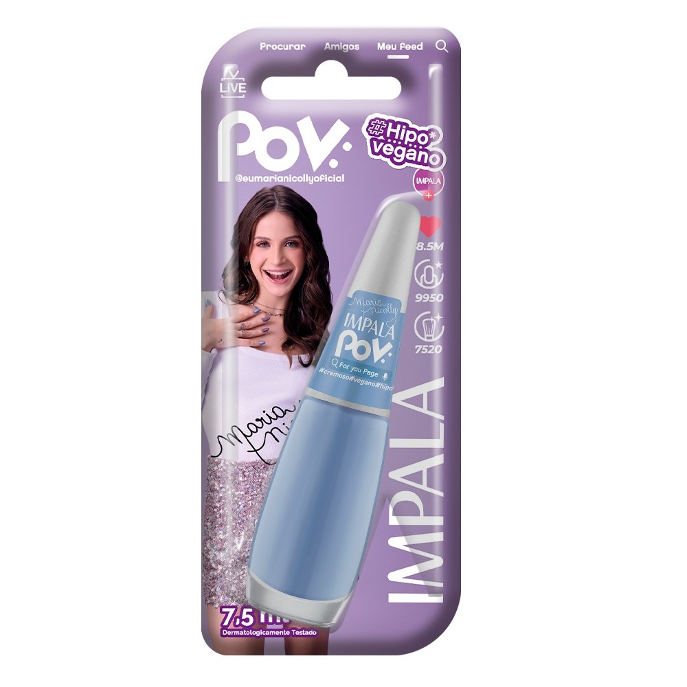 Esmalte Impala Cremoso Pov For You Page Azul Blister 7,5ml