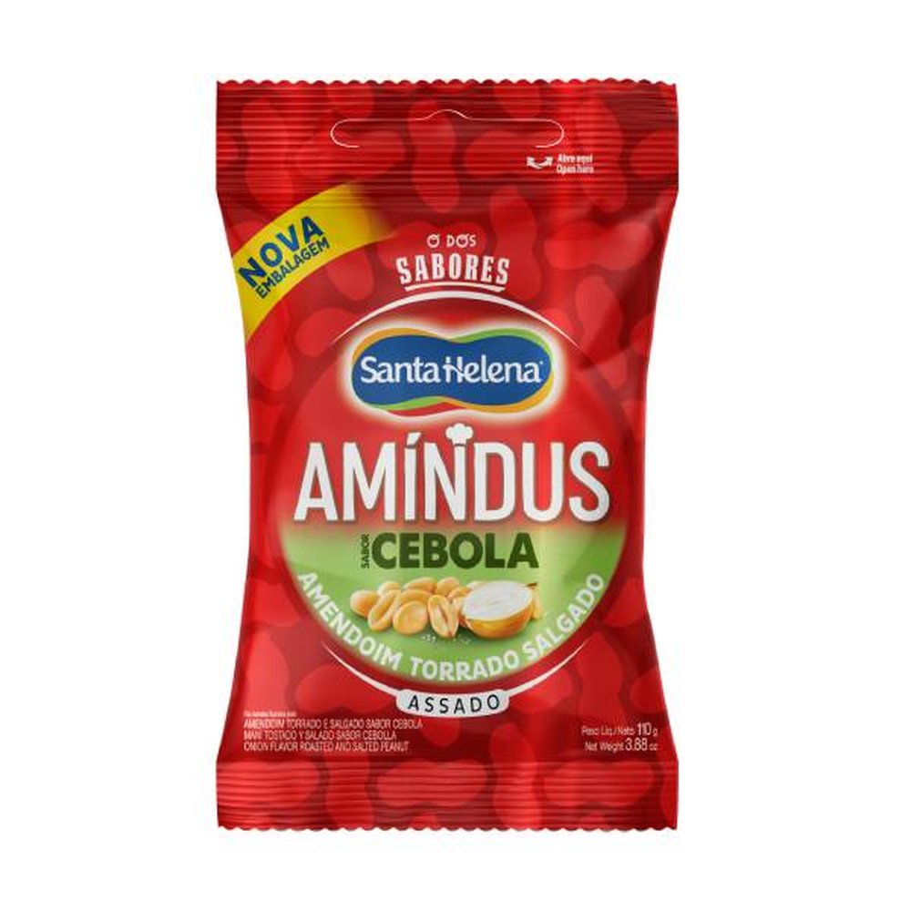Amindus Amendoim Sem Pele Salgado Cebola 110G