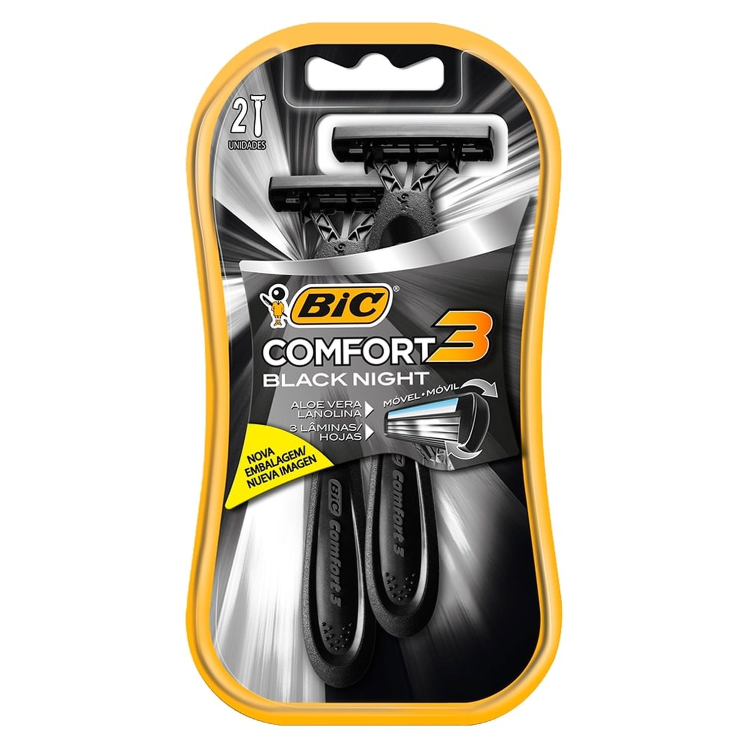 Aparelho de Barbear Comfort 3 Black Night Emb.c/ 2 un. - BIC