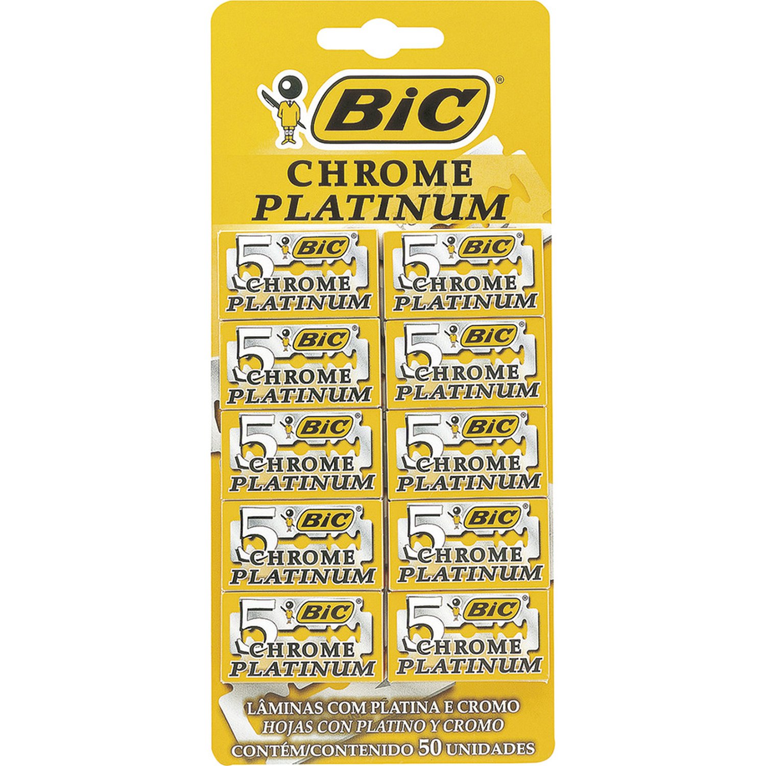 Lâmina Bic Chrome Platinunm 10 Embalagens com 5 Unidades