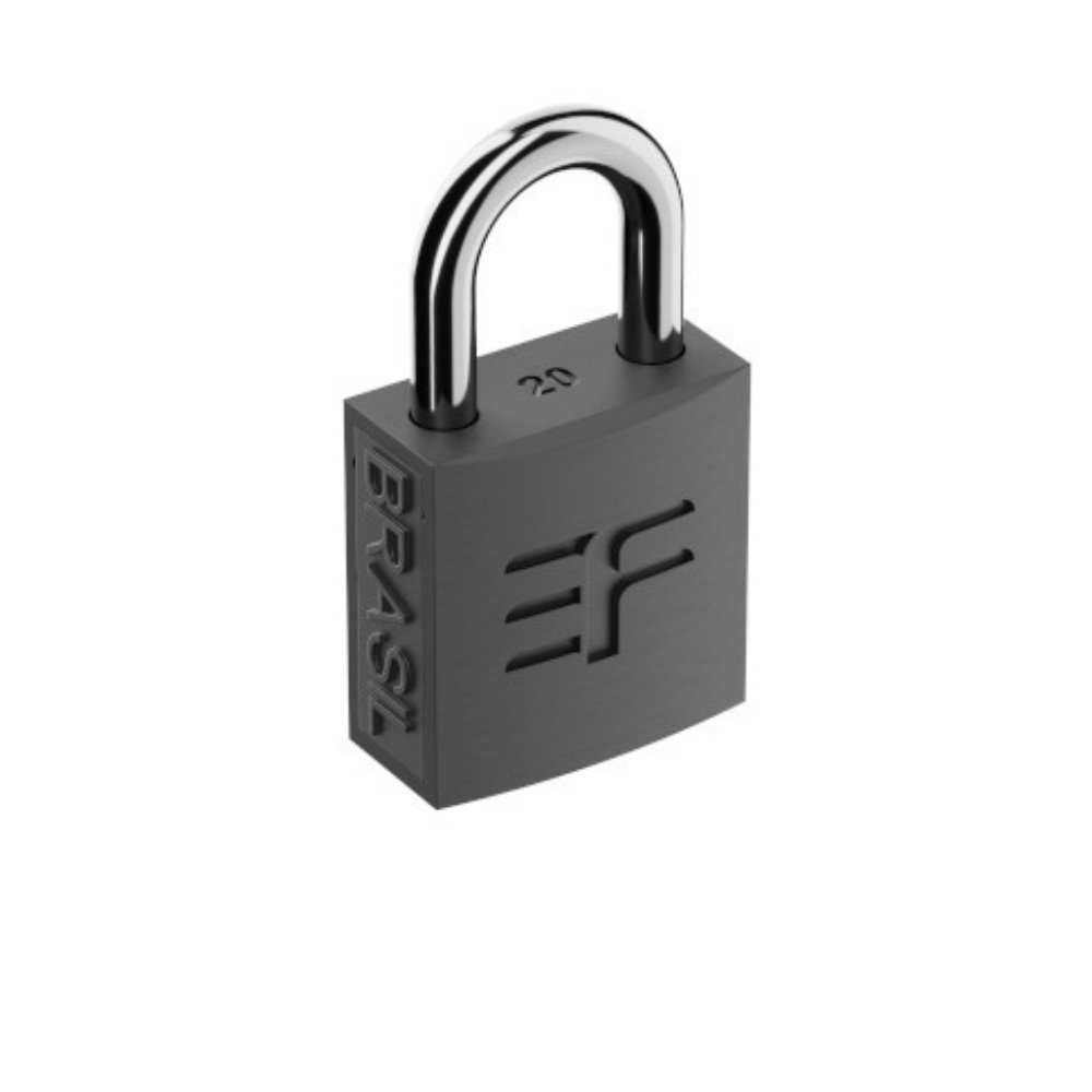 Cadeado 20Mm Latão Preto Fosco 3F