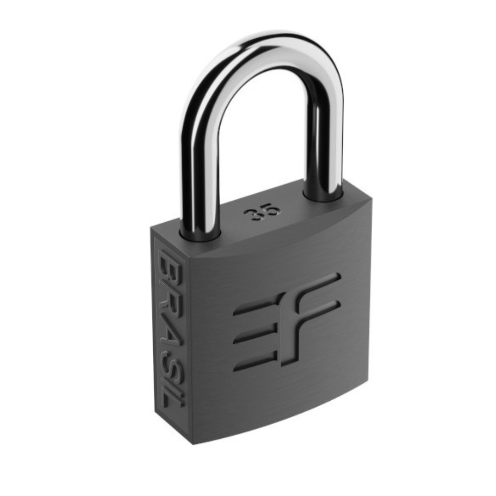 Cadeado 25Mm Latão Preto Fosco 3F