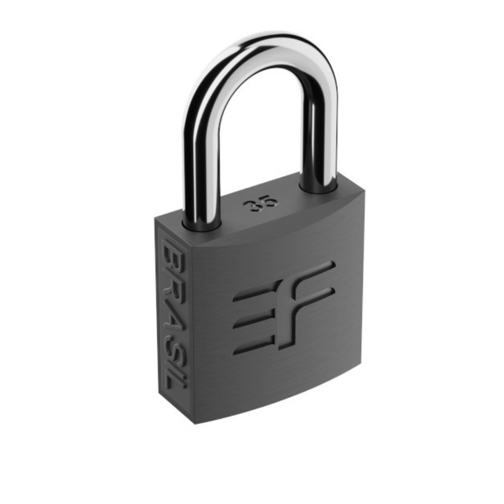 Cadeado 35Mm Latão Preto Fosco 3F