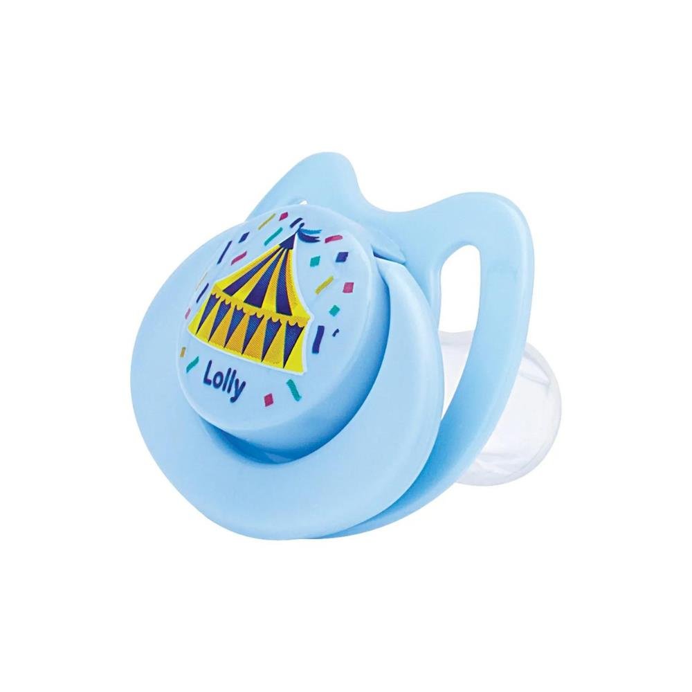 Chupeta Lolly Tamanho 1 Silicone Bico Ortodôntico Azul 0-6 Meses 4014-01