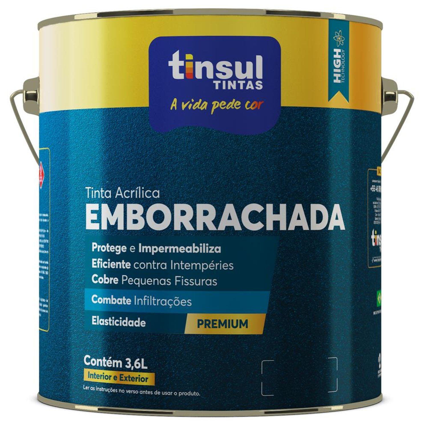 Acrílico Premium Emborrachado Rosa Carmin 3,6 L