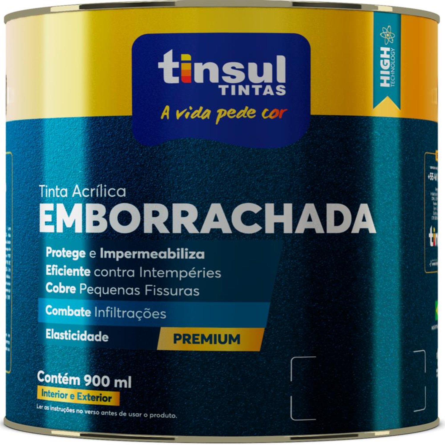 Acrílico Premium Emborrachado Azul Del-Rey 900 Ml