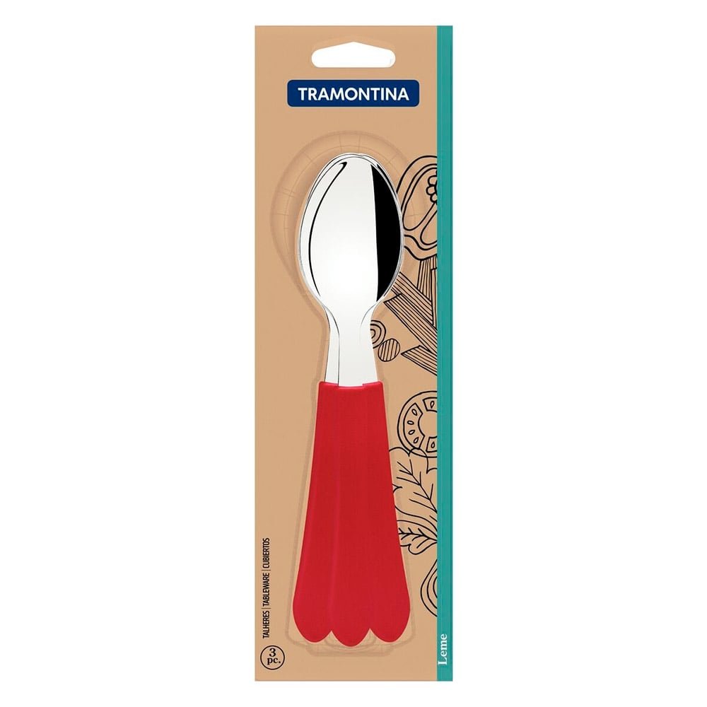 Colher de Mesa Tramontina Malibu, Inox - Embalagem c/ 3 Unidades