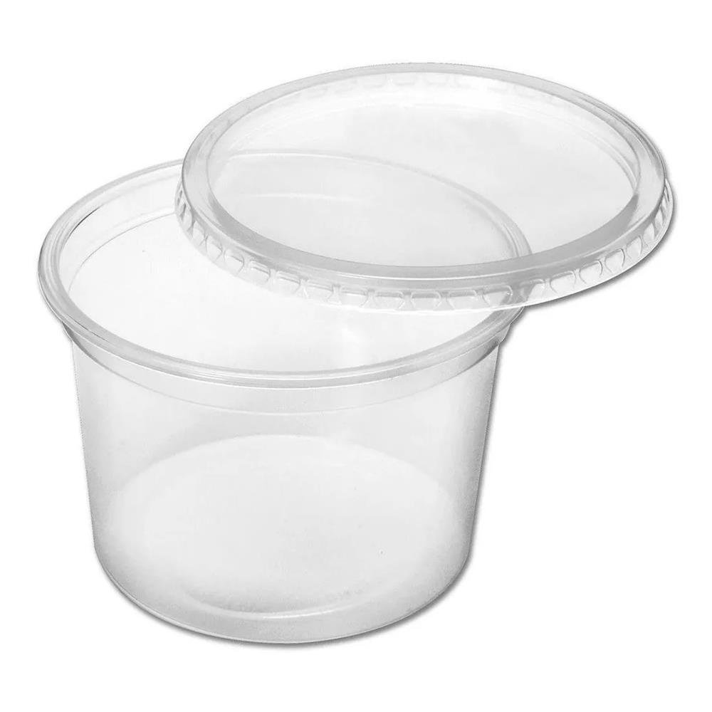 Pote Descartavel Meopack Redondo Com Tampa 200Ml Com 24 Potes