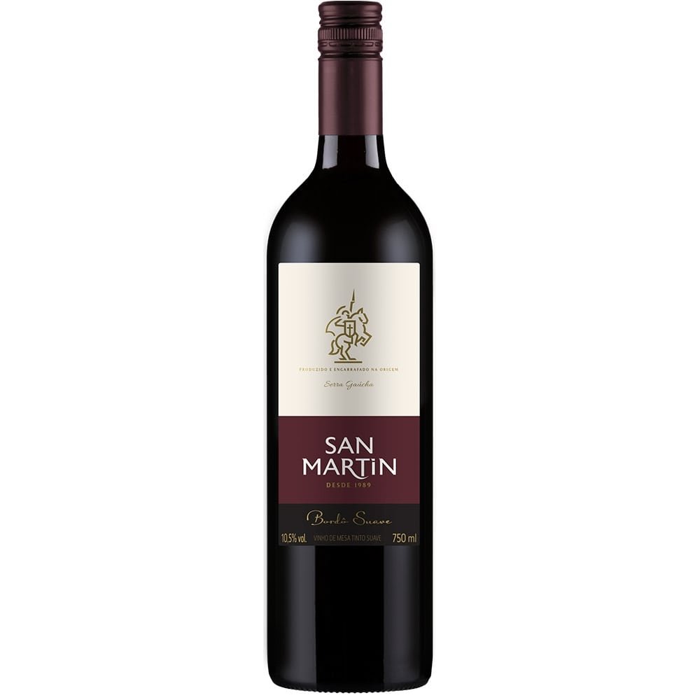 Vinho Nacional San Martin Bordô Tinto Suave 750ml