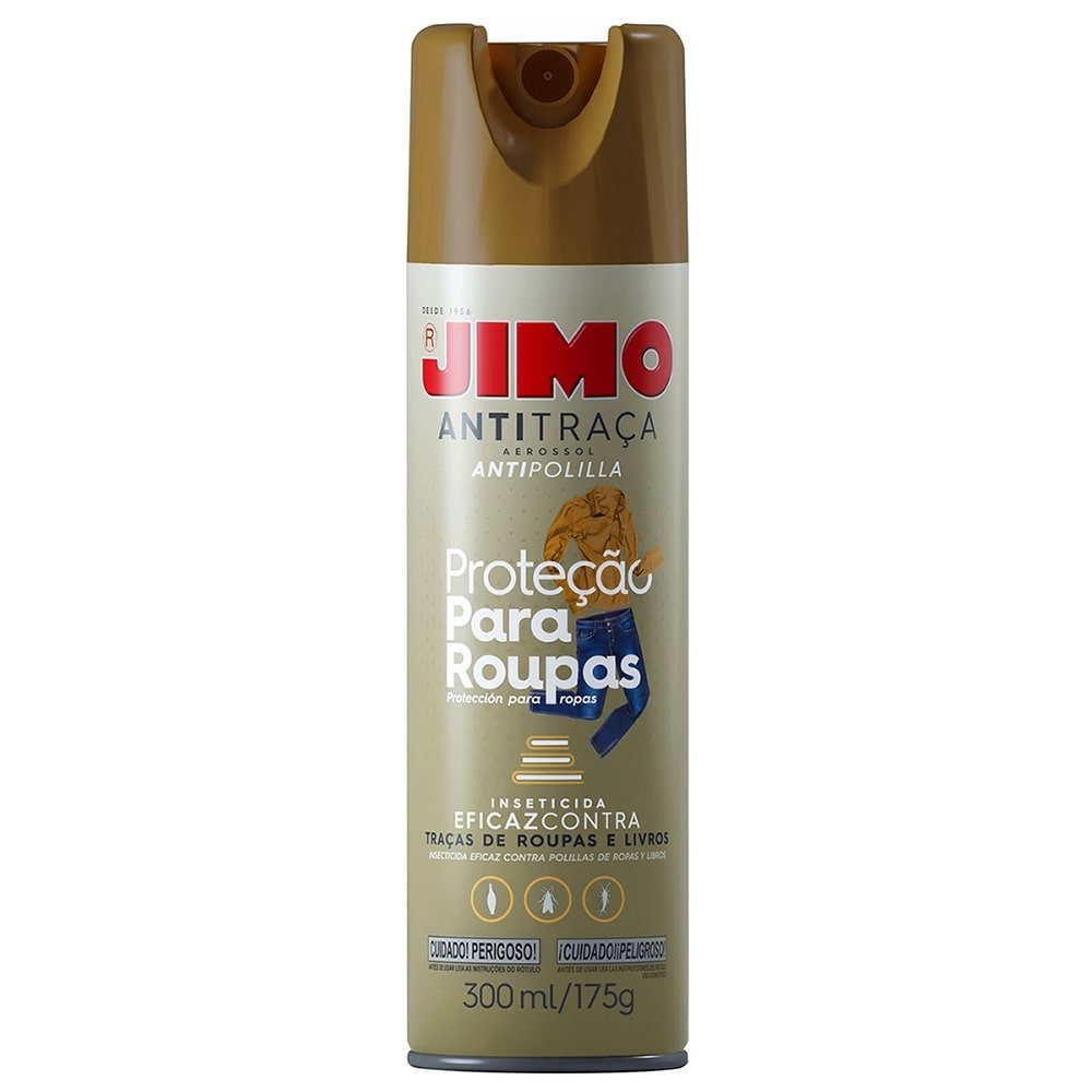 Jimo Anti-Traça Aerossol 300ml/175g Contra Traças de Roupas e Livros
