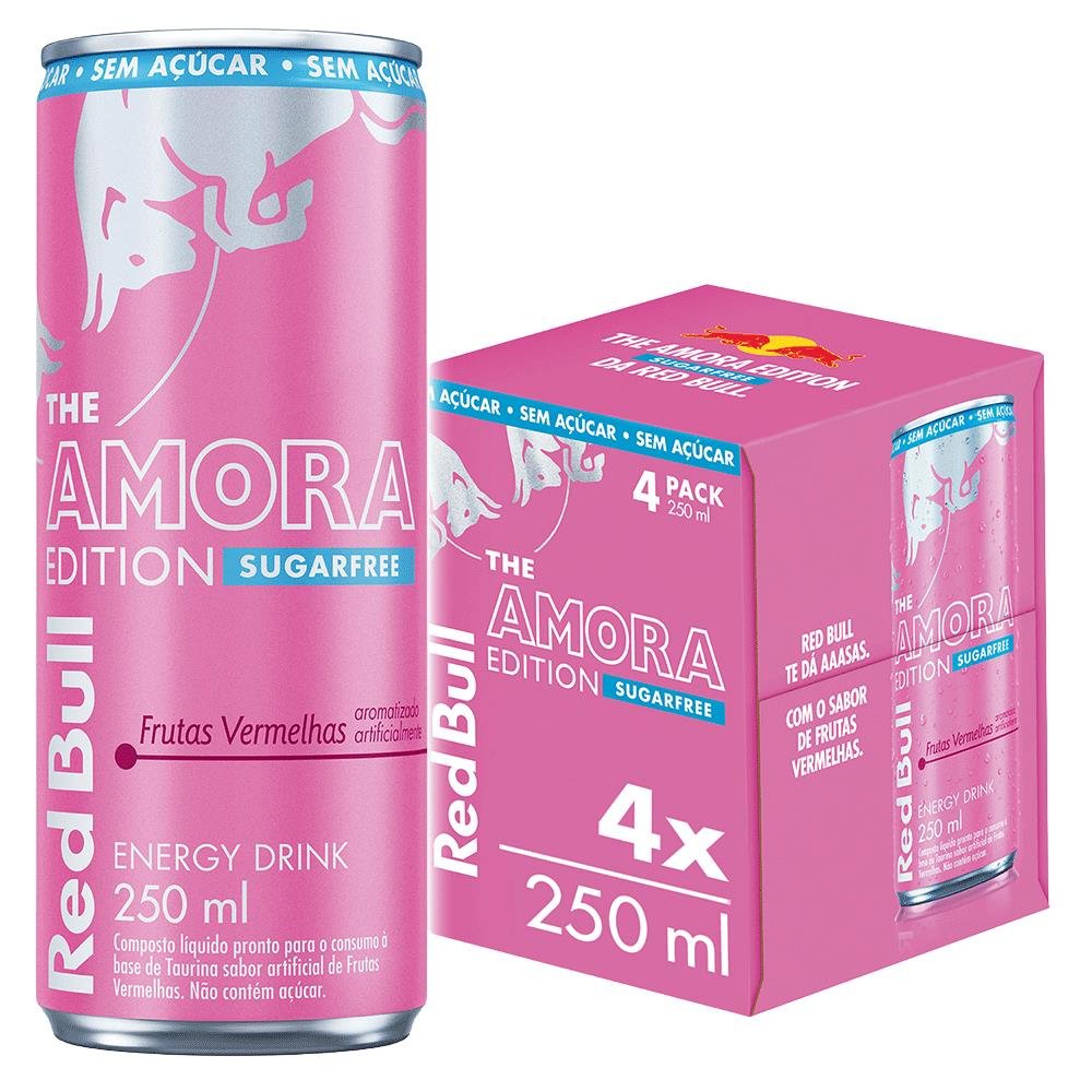 Red Bull Amora Edition Sugar Free 4X250ml
