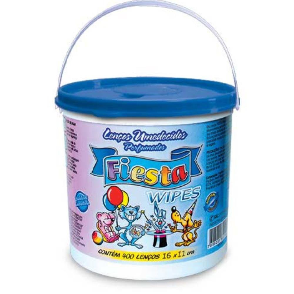 Lenço Umedecido Fiesta Wipes - Balde Azul 400 Lenços