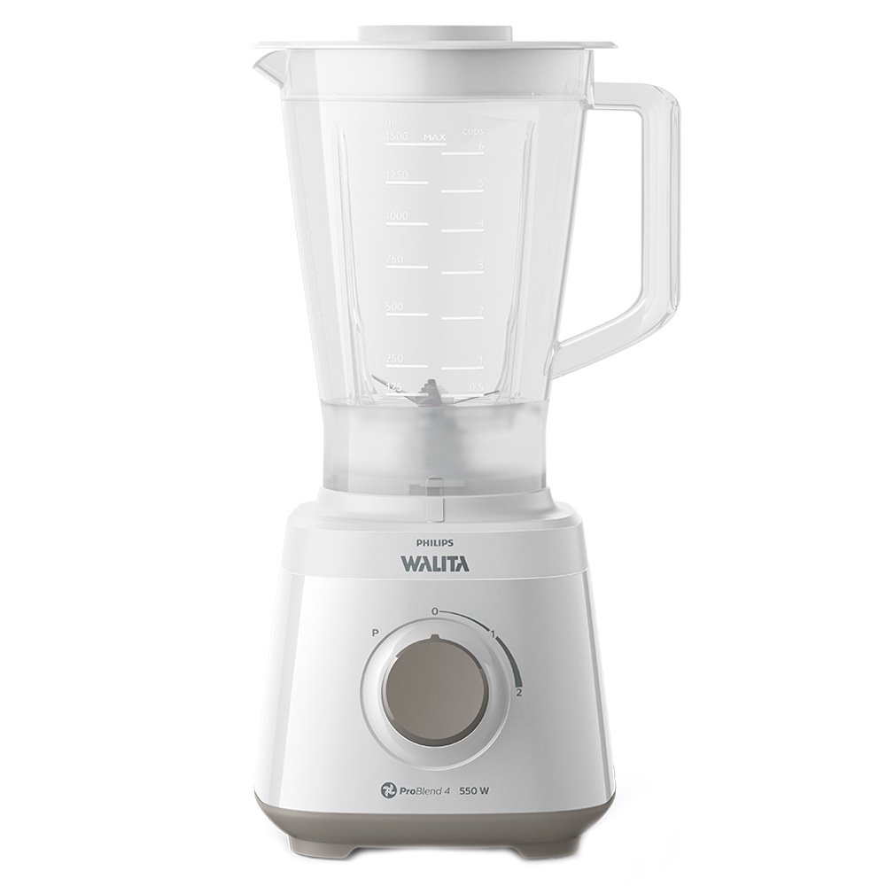 Liquidificador Philips Walita Daily RI2110 - Copo de Plástico, 2 Velocidades, 550W, Branco, 220V