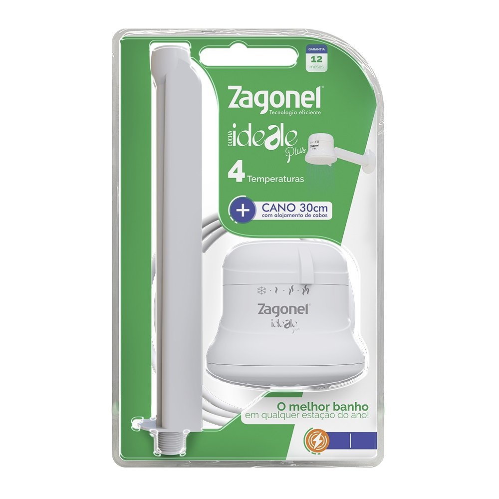 Chuveiro Ducha Zagonel Ideale Plus 4 Temperaturas Branco 4400W 127V