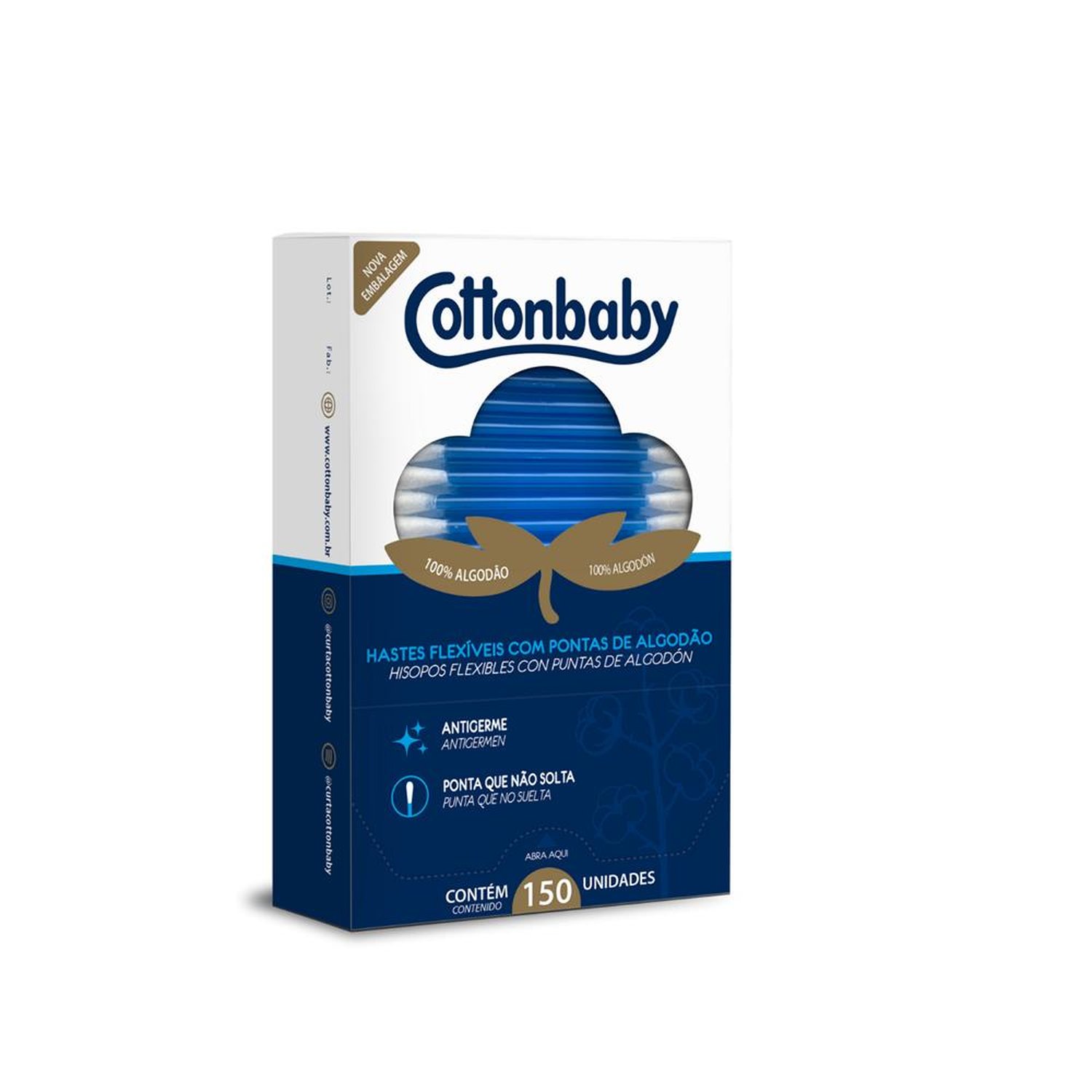 Hastes Flexíveis 150Un- Cottonbaby