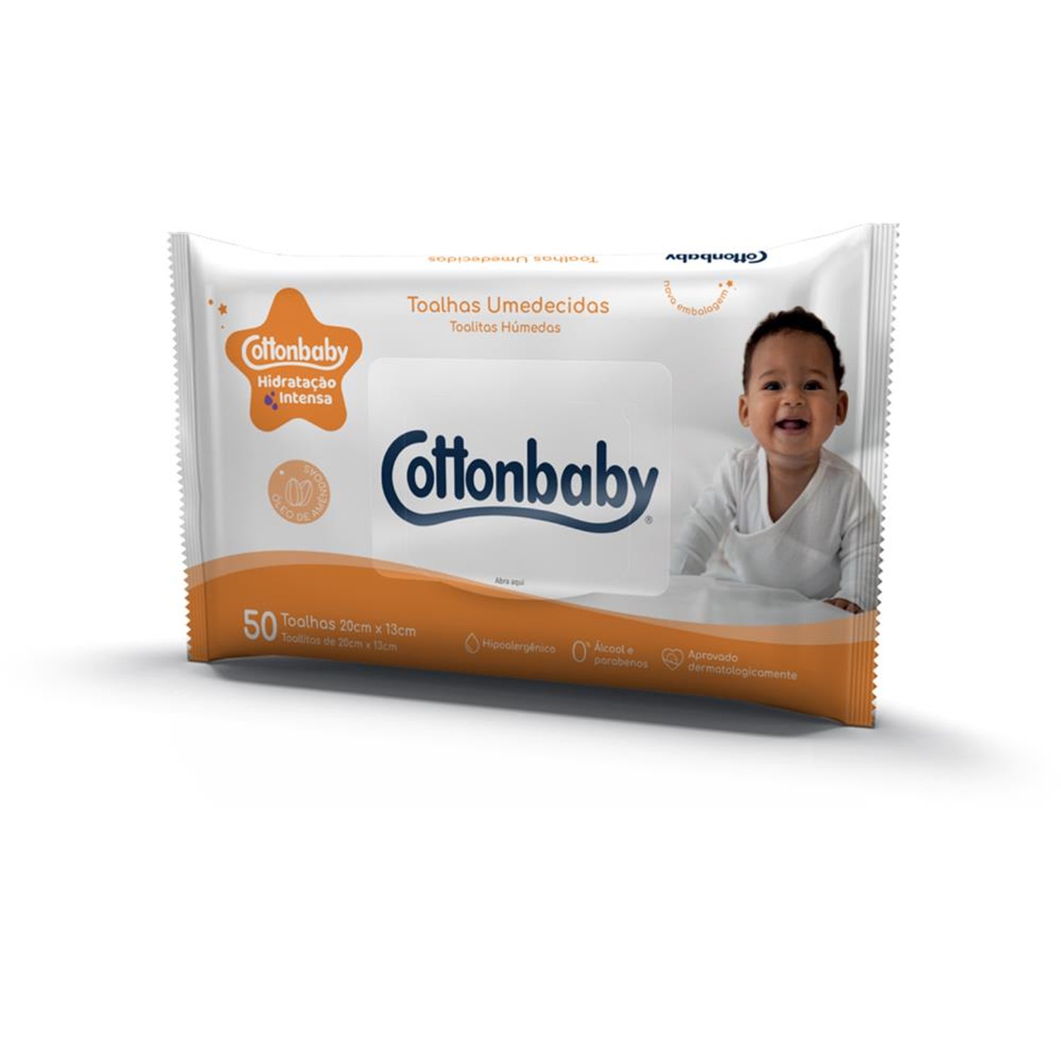 Lenço Umedecido Hidratação Intensa 50Un - Cottonbaby