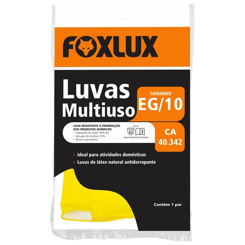 luvas multiuso latex xg com ca foxlux