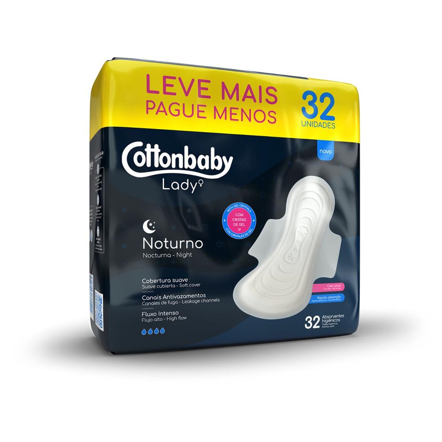 Absorvente Noturno Com Abas 32Un- Cottonbaby Lady