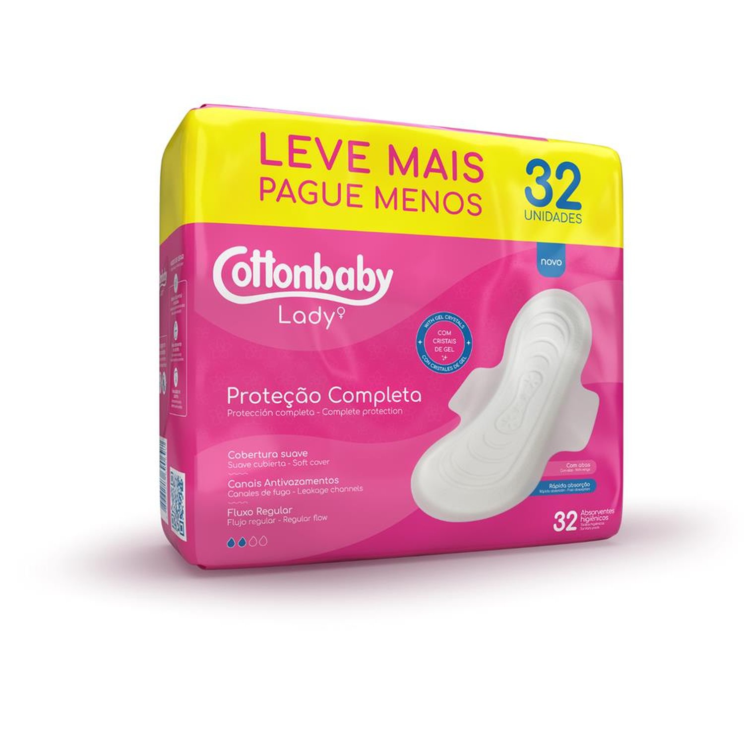 Absorvente Com Abas 32Un - Cottonbaby Lady