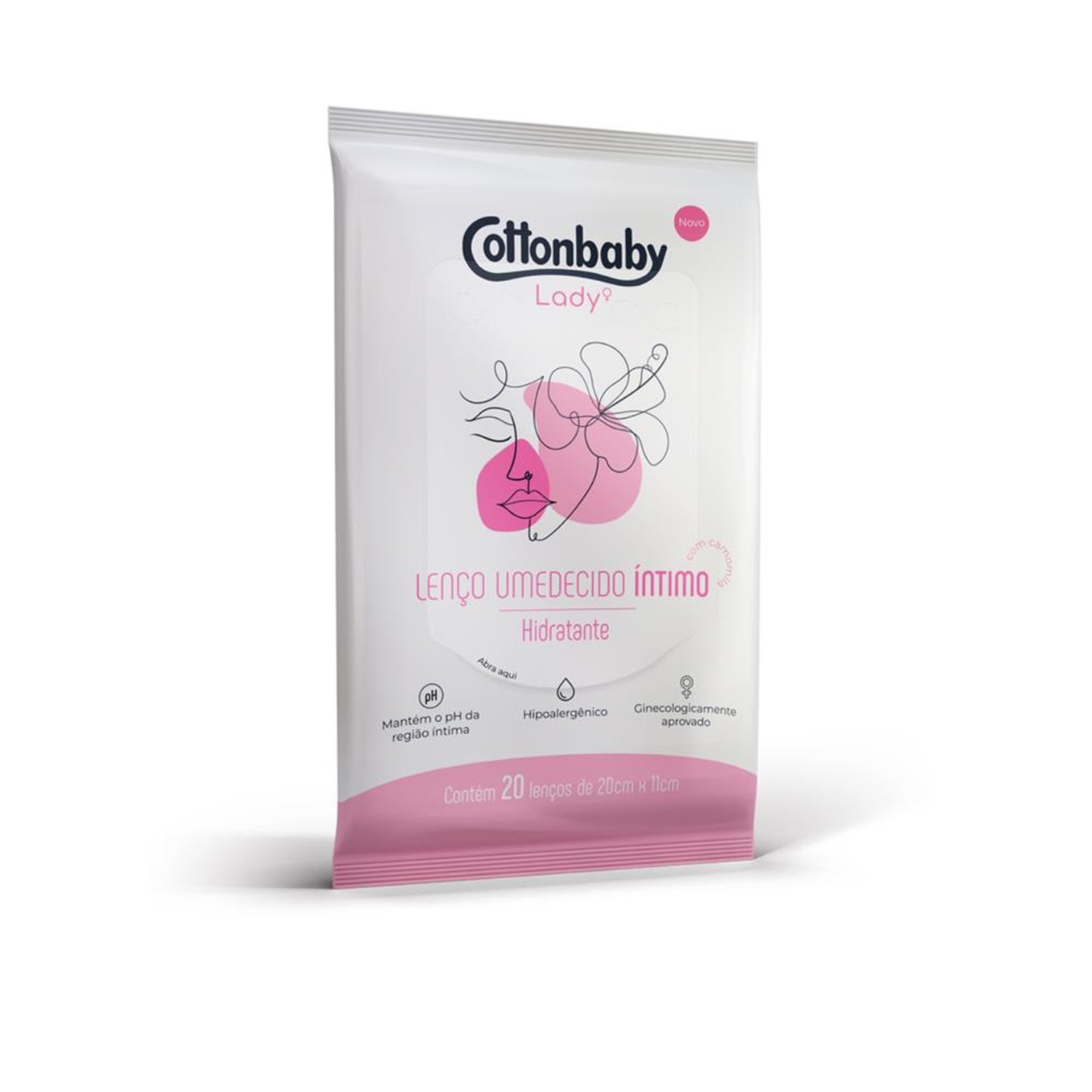 Lenço Umdecido Íntimo 20Un - Cottonbaby Lady