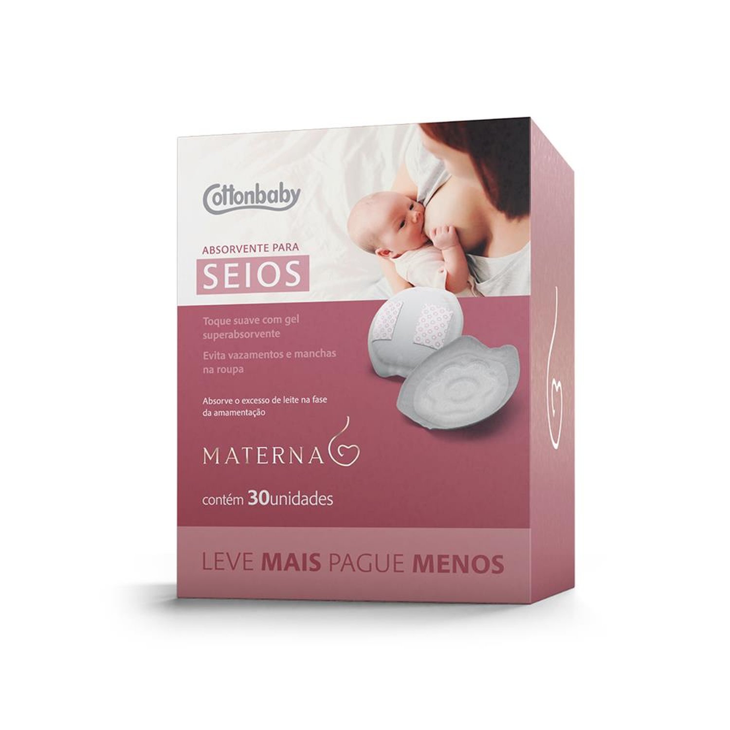Absorvente Para Seios Materna 30Un - Cottonbaby Materna