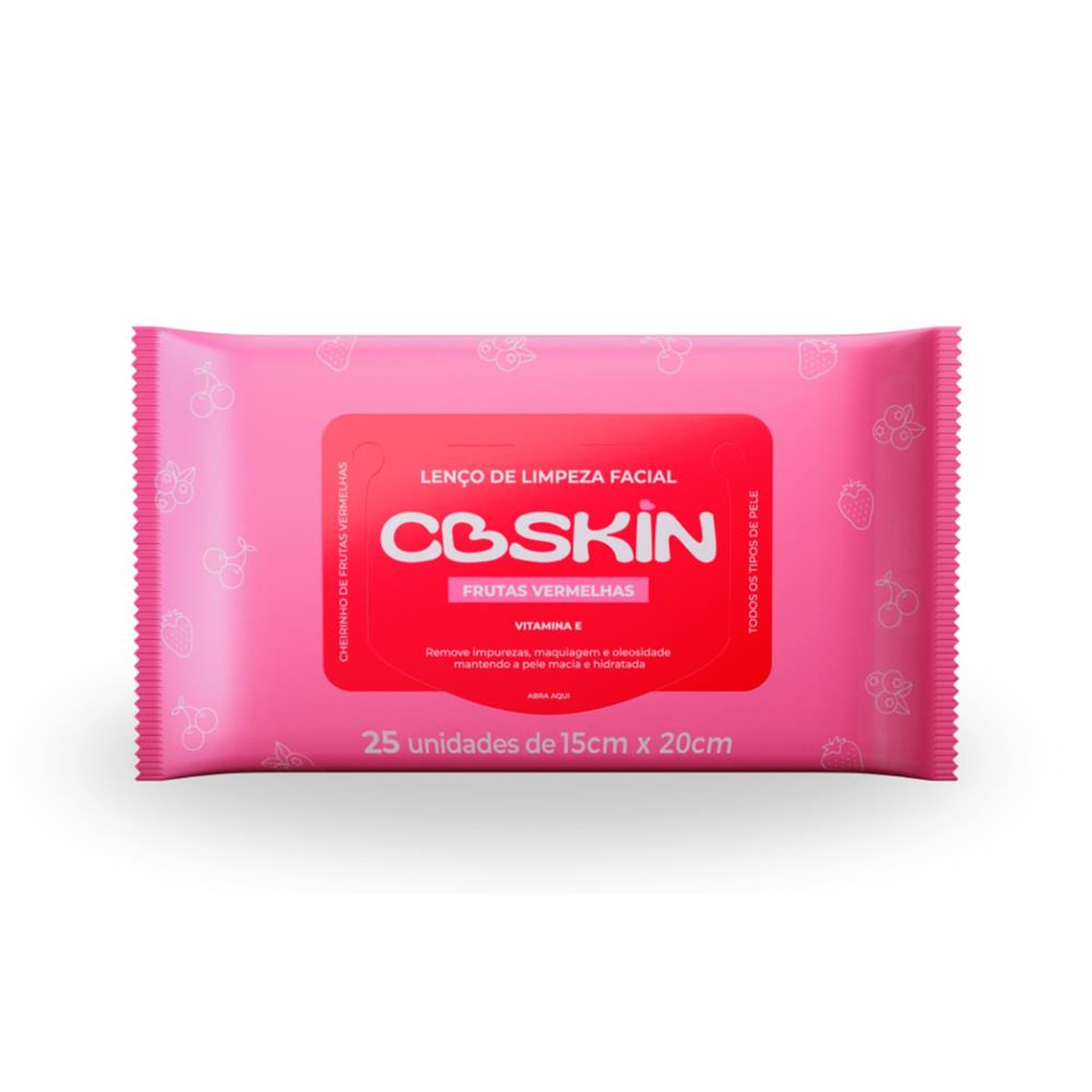 Lenço De Limpeza Frutas Vermelhas Cbskin 25Un - Cbskin