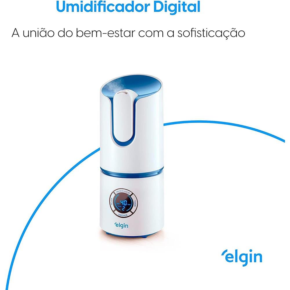 Umidificador De Ar Elgin Ultrassônico Digital 2,5L Bivolt Branco - 45Udzno3nonc