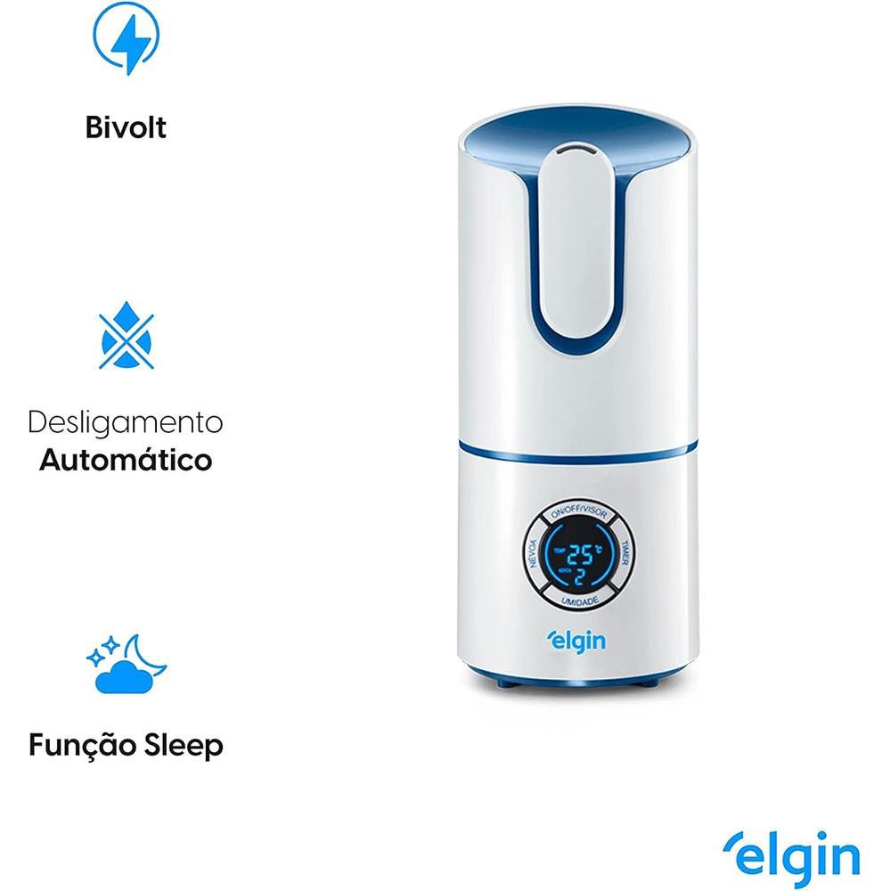Umidificador De Ar Elgin Ultrassônico Digital 2,5L Bivolt Branco - 45Udzno3nonc