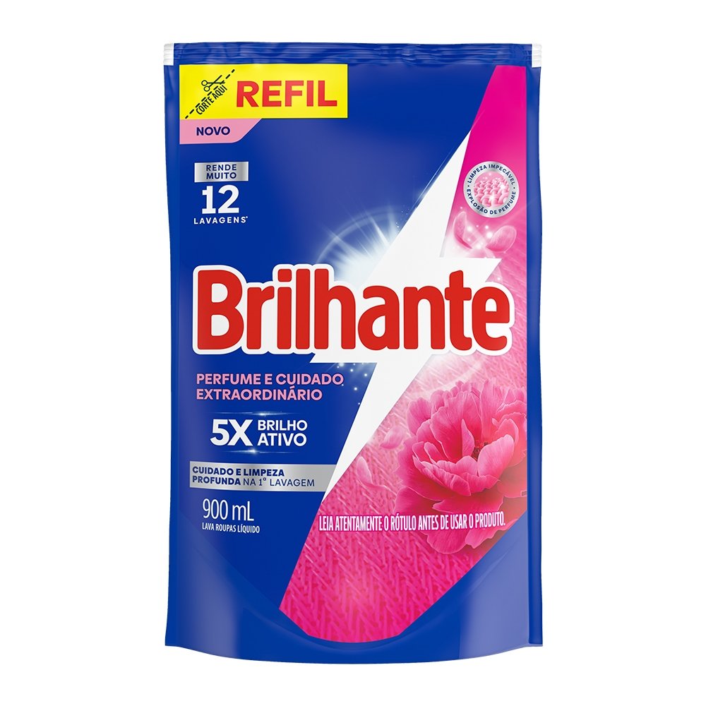 Sabão Líquido Brilhante Perfume Cuidado Extraordinário Refil 900ml