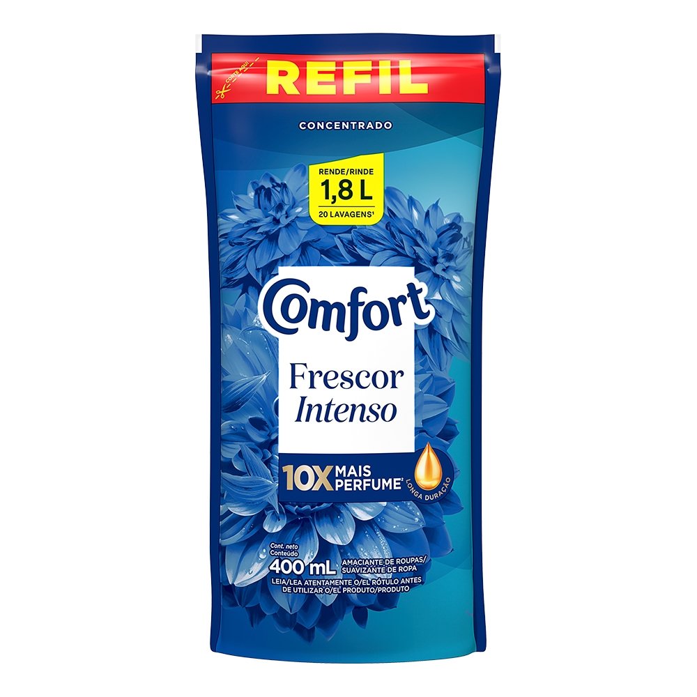 Amaciante Comfort Concentrado Frescor Intenso Sachê 400ml