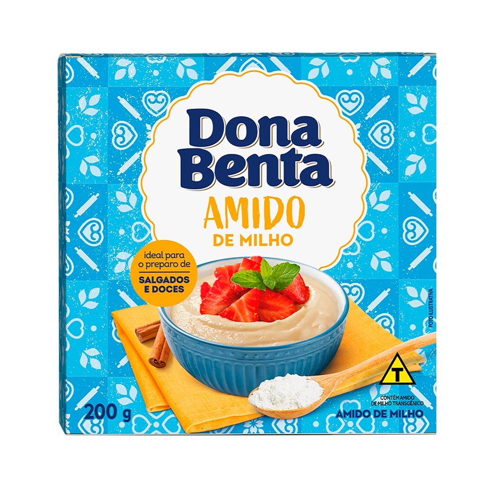 Amido De Milho Dona Benta 200g - Embalagem com 12 Unidades