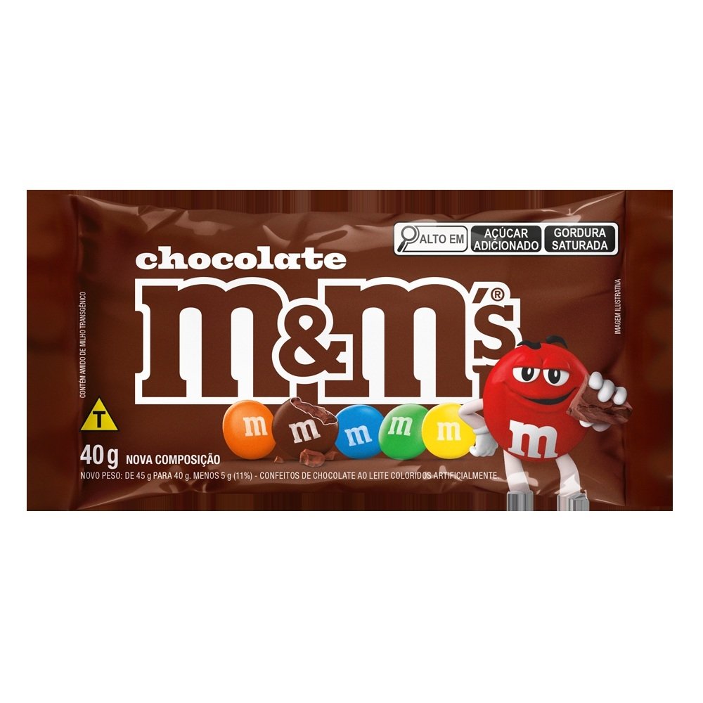 Chocolate M&M ao Leite 40g - Embalagem com 18 Unidades