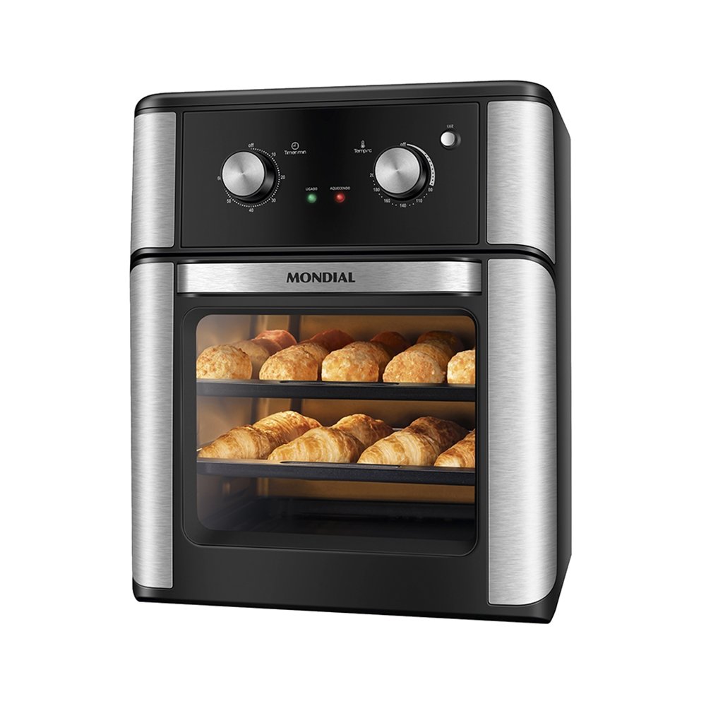 Fritadeira Air Fryer Mondial AFON-12L-AB Forno Oven 12 Litros, 2000W, Preto/Inox, 110V