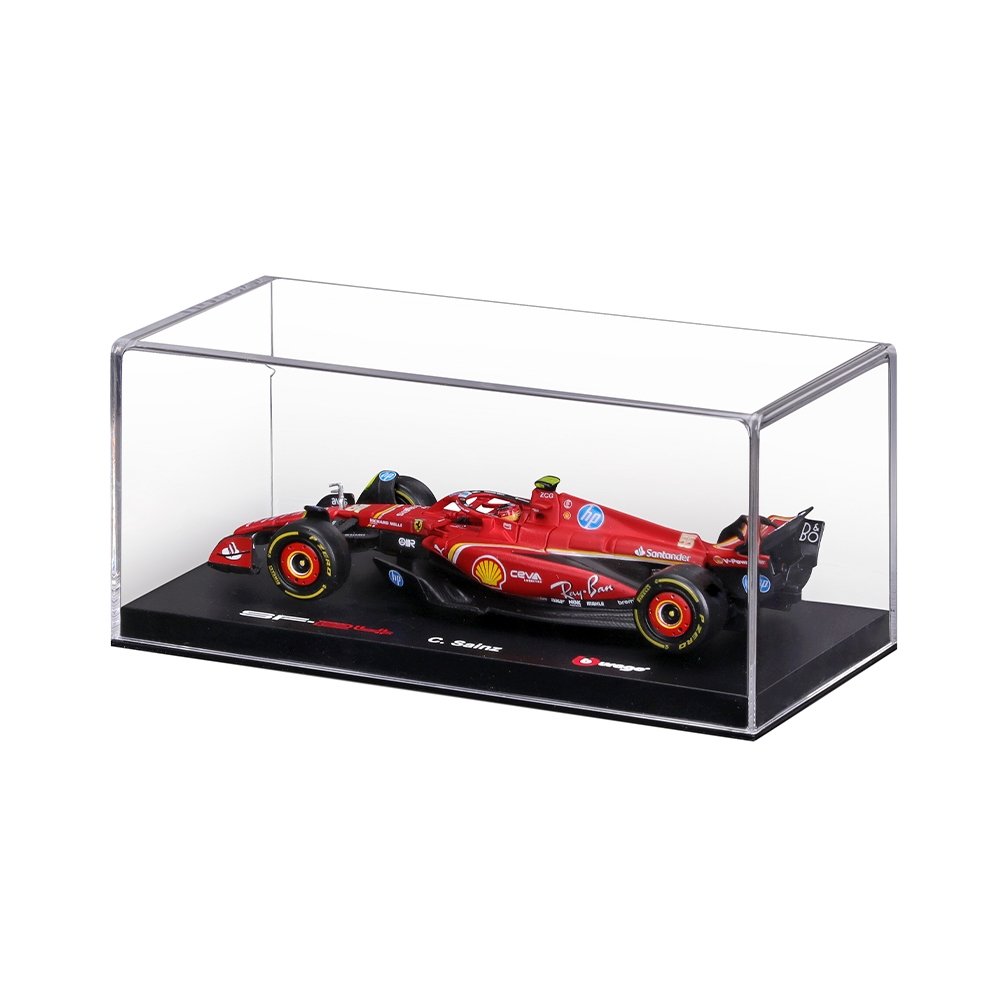 Carrinho Burago Ferrari SF-24 F1 1:43 Sainz com Capacete 18-36843A