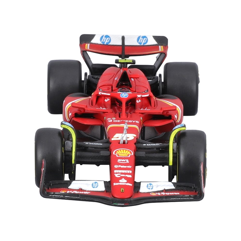 Carrinho Burago Ferrari SF-24 F1 1:43 Sainz com Capacete 18-36843A