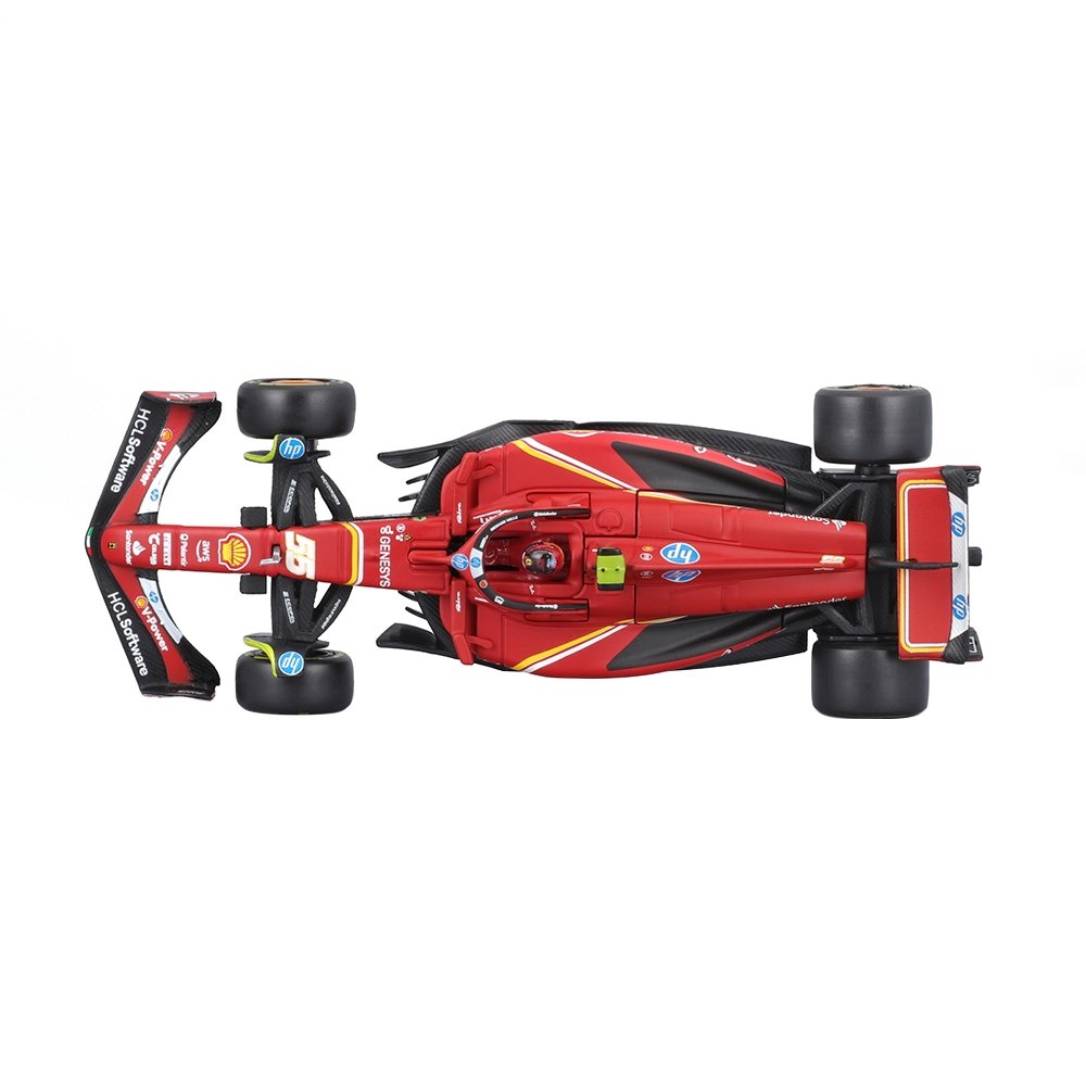Carrinho Burago Ferrari SF-24 F1 1:43 Sainz com Capacete 18-36843A