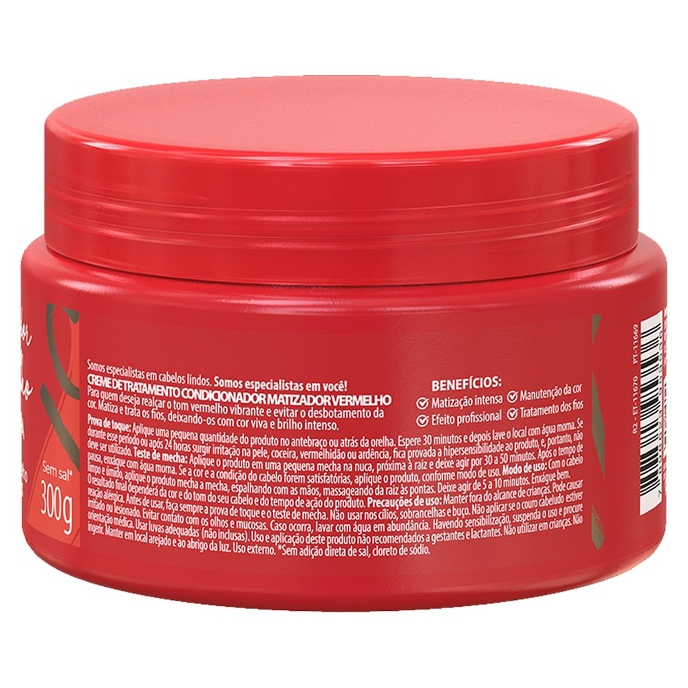 Máscara de Hidratação Salon Line Meu Liso Vermelho 300g